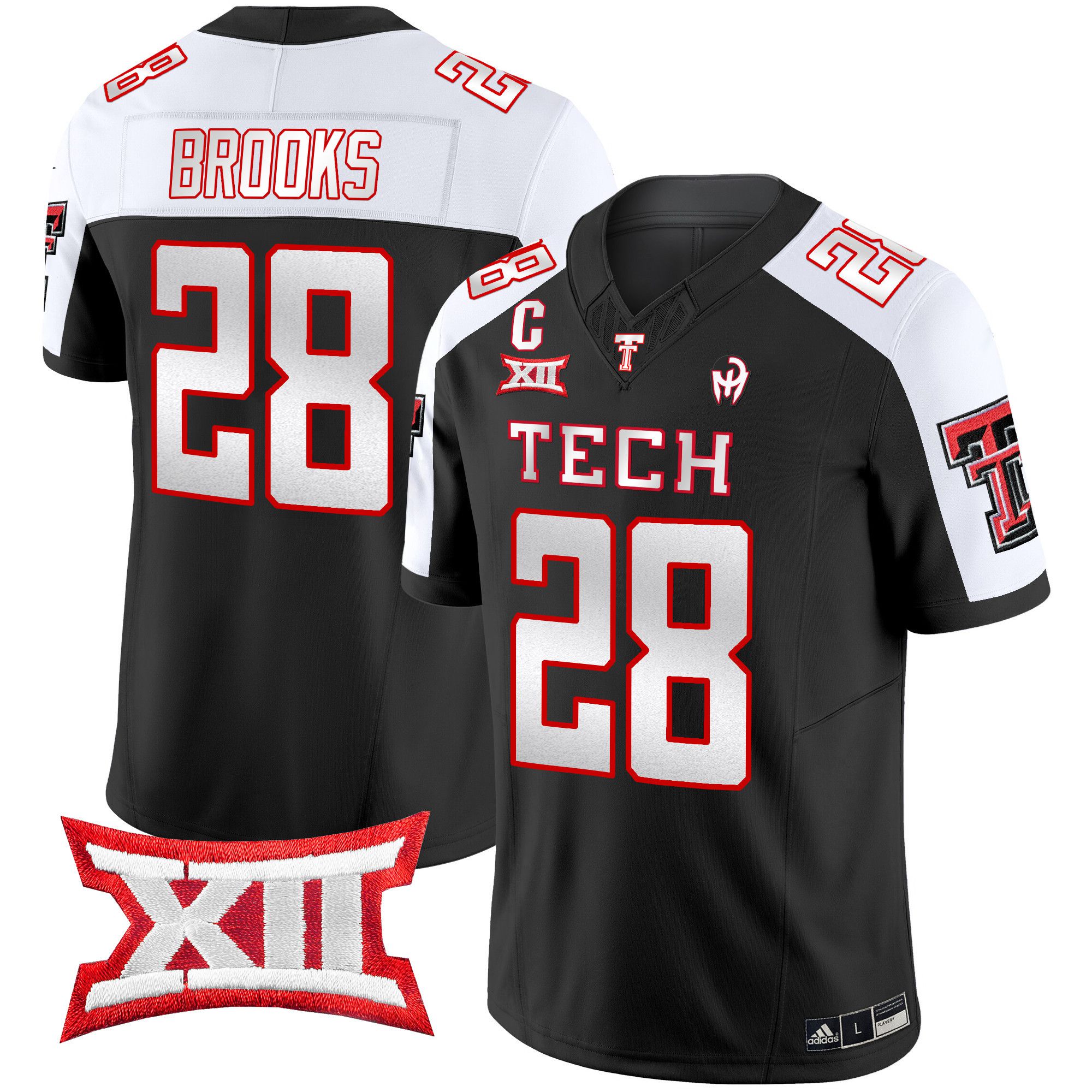 Men Texas Tech Red Raiders #28 Brooks Black 2024 Patrick Mahomes Symbol Vapor Limited NCAA Jersey